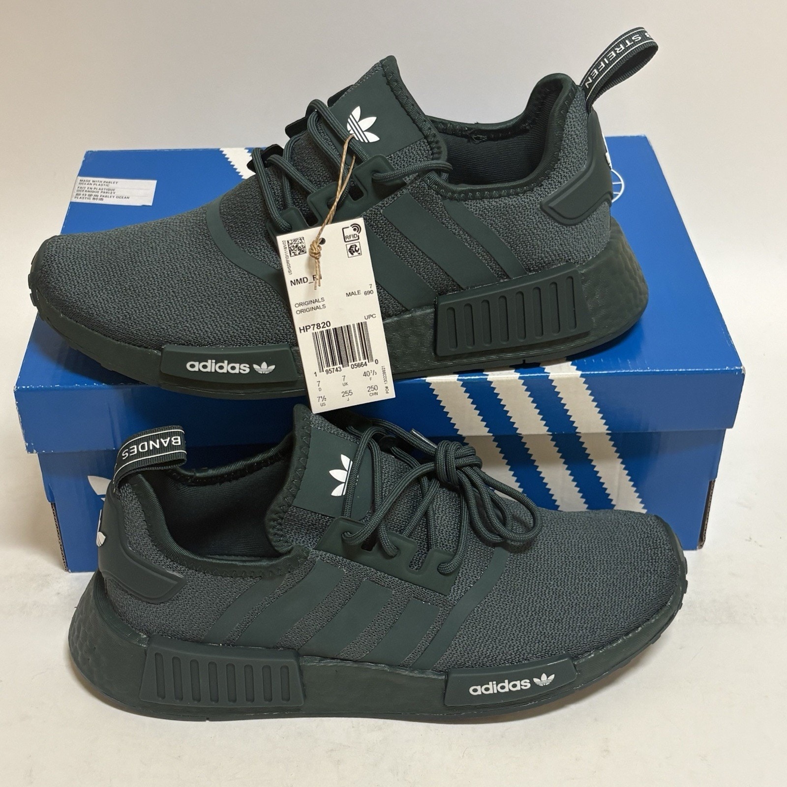 Adidas Nmd_r1 Men’s Size 7.5 Green Mesh Running Casual Sneakers Hp7820 New